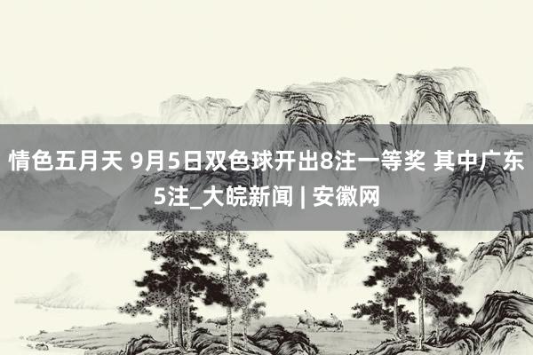 情色五月天 9月5日双色球开出8注一等奖 其中广东5注_大皖新闻 | 安徽网