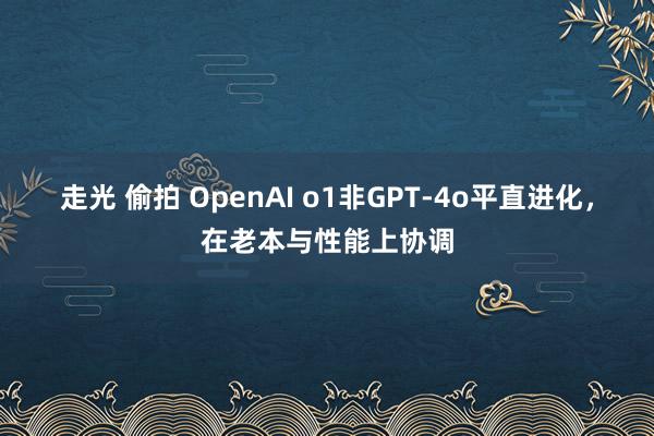 走光 偷拍 OpenAI o1非GPT-4o平直进化，在老本与性能上协调