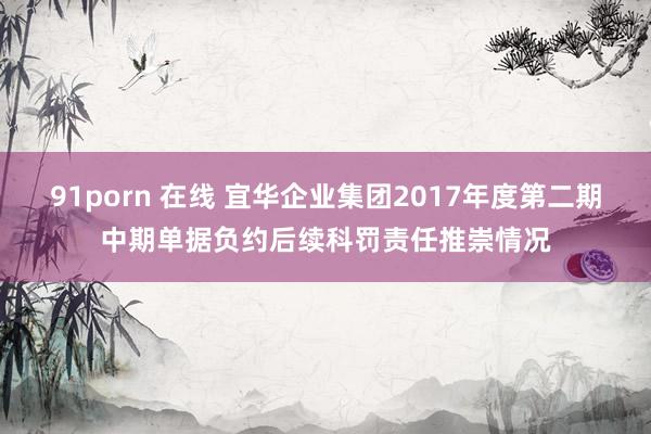 91porn 在线 宜华企业集团2017年度第二期中期单据负约后续科罚责任推崇情况