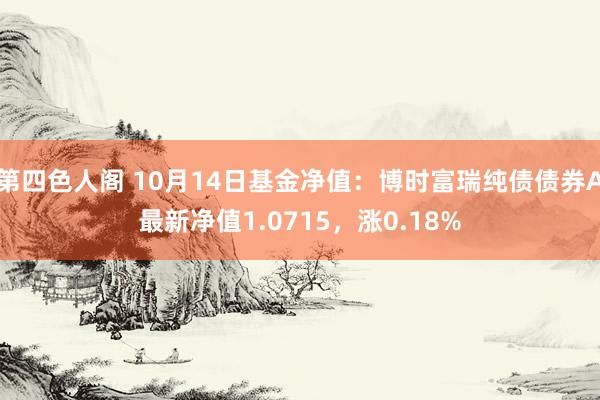 第四色人阁 10月14日基金净值：博时富瑞纯债债券A最新净值1.0715，涨0.18%