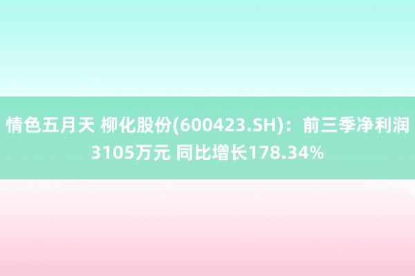 情色五月天 柳化股份(600423.SH)：前三季净利润3105万元 同比增长178.34%