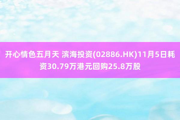 开心情色五月天 滨海投资(02886.HK)11月5日耗资30.79万港元回购25.8万股