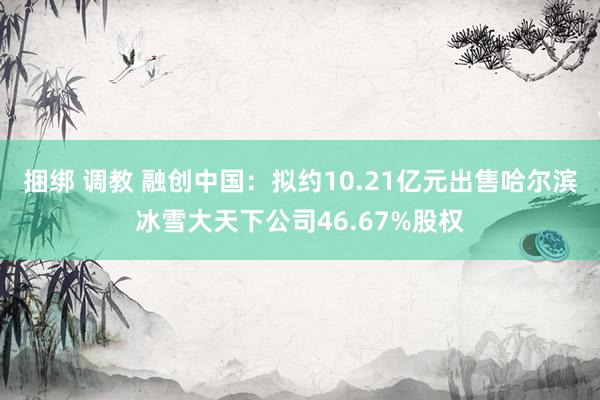 捆绑 调教 融创中国：拟约10.21亿元出售哈尔滨冰雪大天下公司46.67%股权