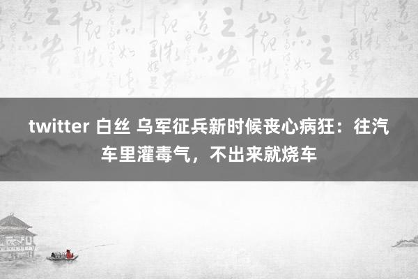 twitter 白丝 乌军征兵新时候丧心病狂：往汽车里灌毒气，不出来就烧车