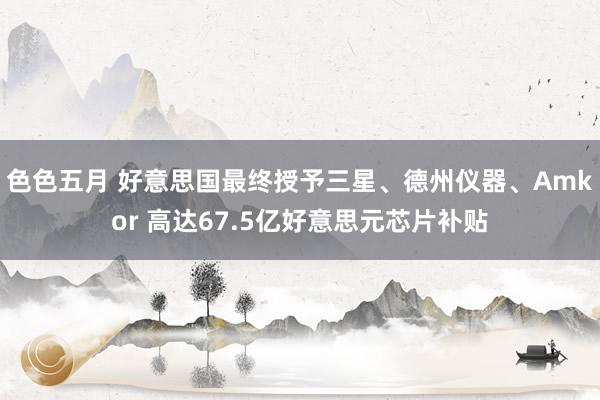 色色五月 好意思国最终授予三星、德州仪器、Amkor 高达67.5亿好意思元芯片补贴