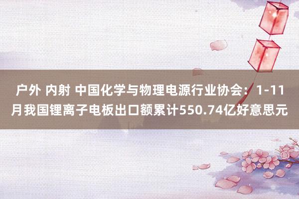 户外 内射 中国化学与物理电源行业协会：1-11月我国锂离子电板出口额累计550.74亿好意思元