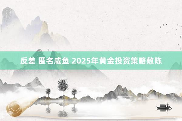 反差 匿名咸鱼 2025年黄金投资策略敷陈