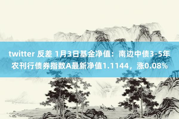 twitter 反差 1月3日基金净值：南边中债3-5年农刊行债券指数A最新净值1.1144，涨0.08%