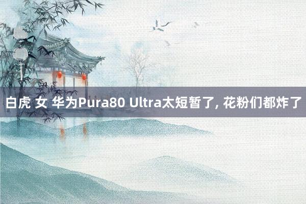 白虎 女 华为Pura80 Ultra太短暂了， 花粉们都炸了